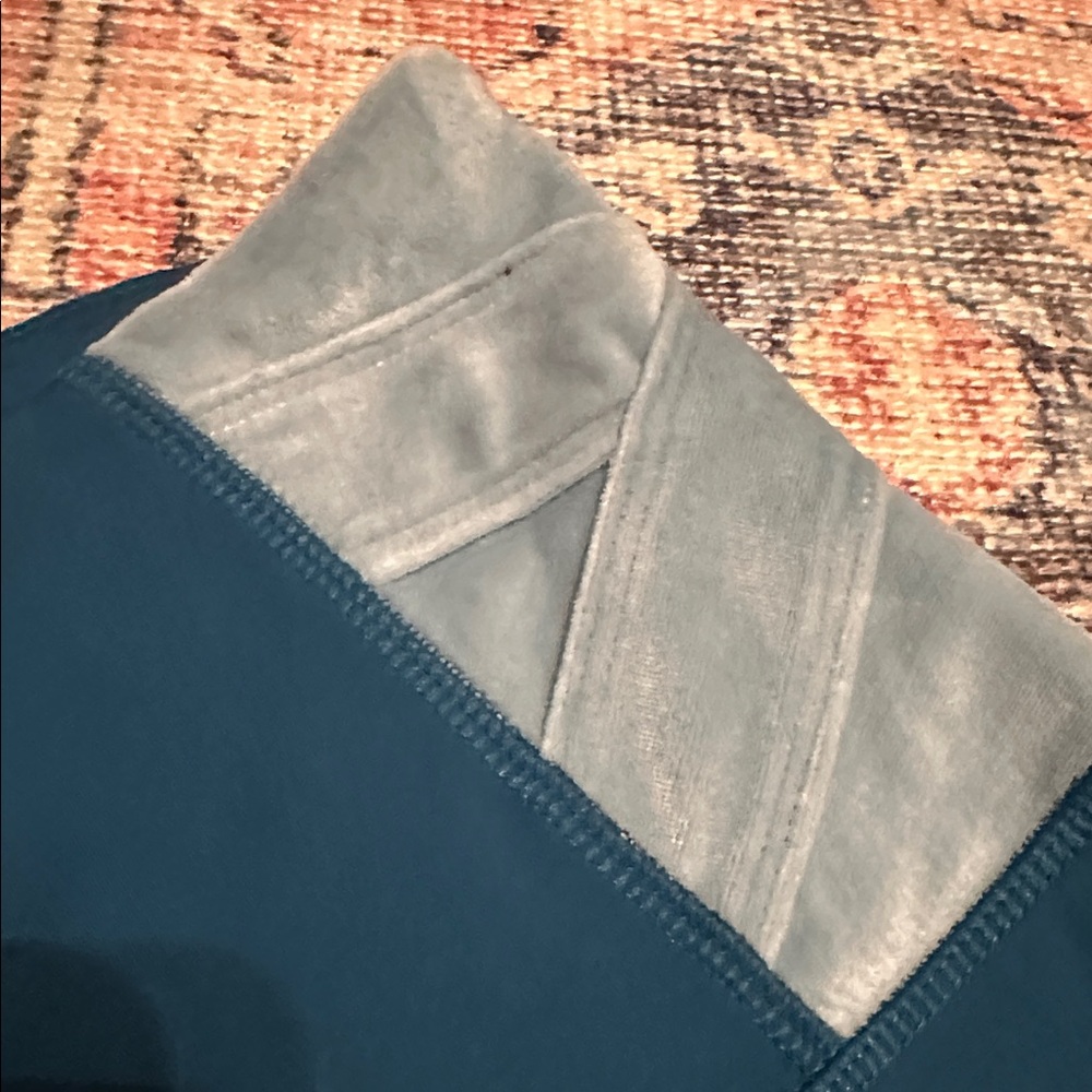 ZELOS Teal High-Waisted Leggings velvet side accents size medium - Picture 3 of 6